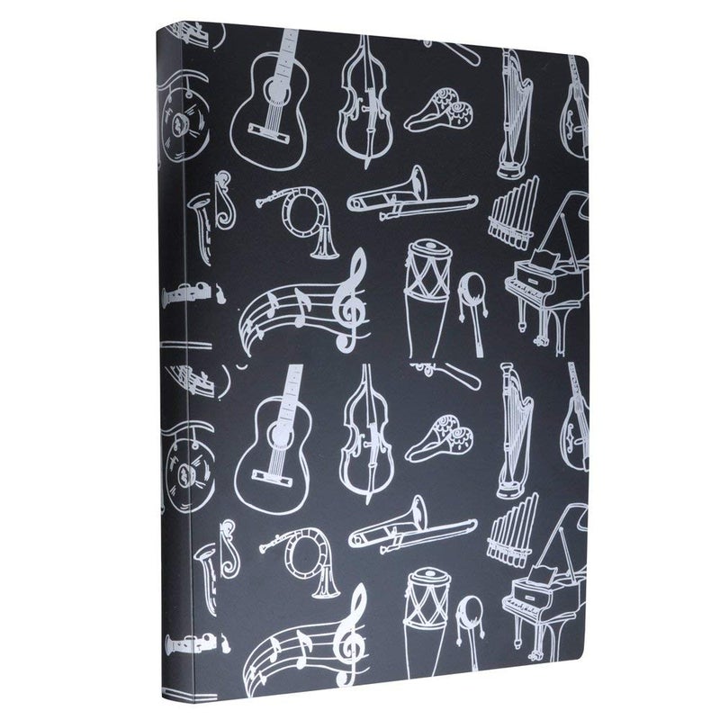KingPoint Music File Folder A4 Size Sheet Music Folder Paper Documents Music Themed 40 Pockets Storage Folder - Image 1